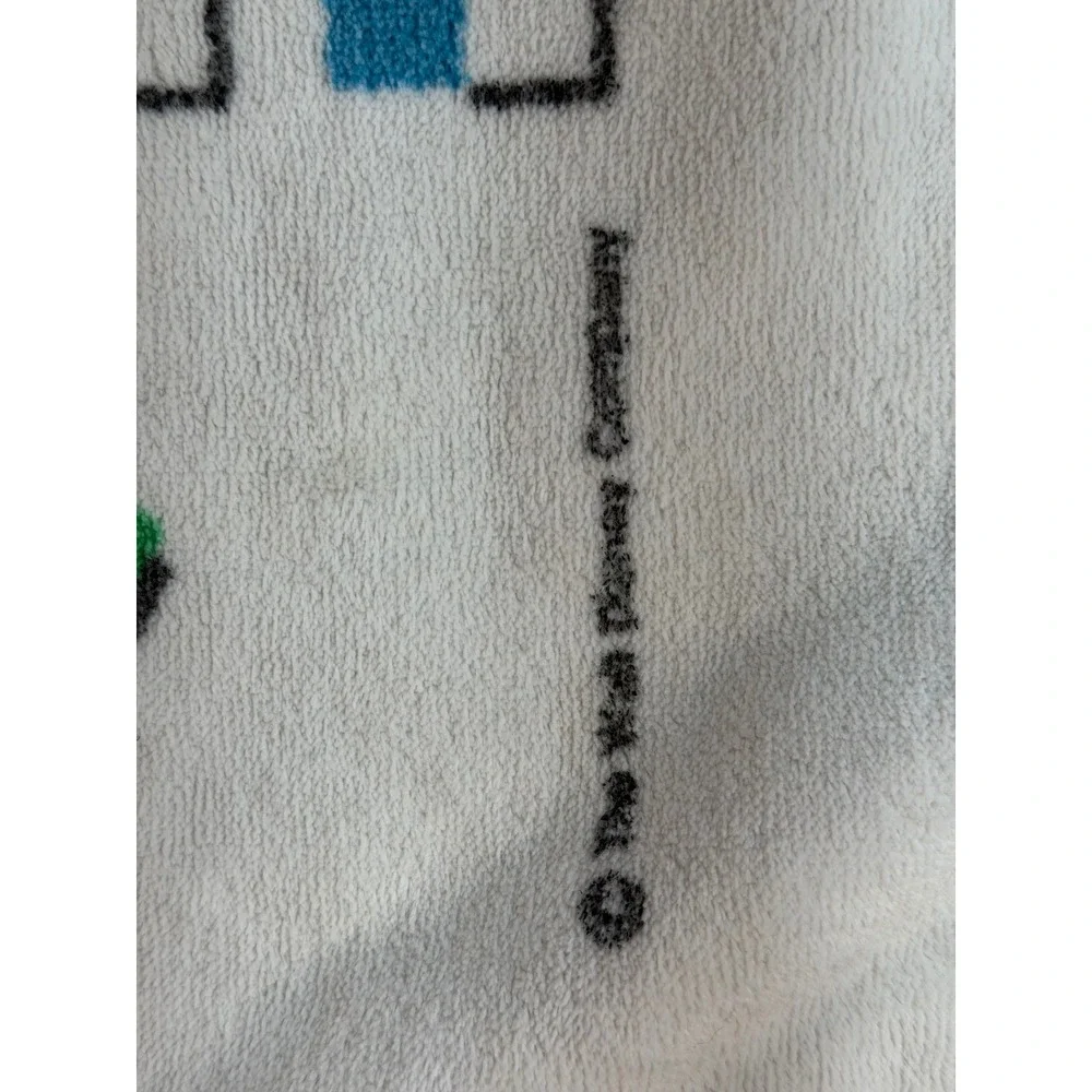 Vintage Mickey Mouse Disney Hand Towel 90s Geometric Retro White Cotton Blend